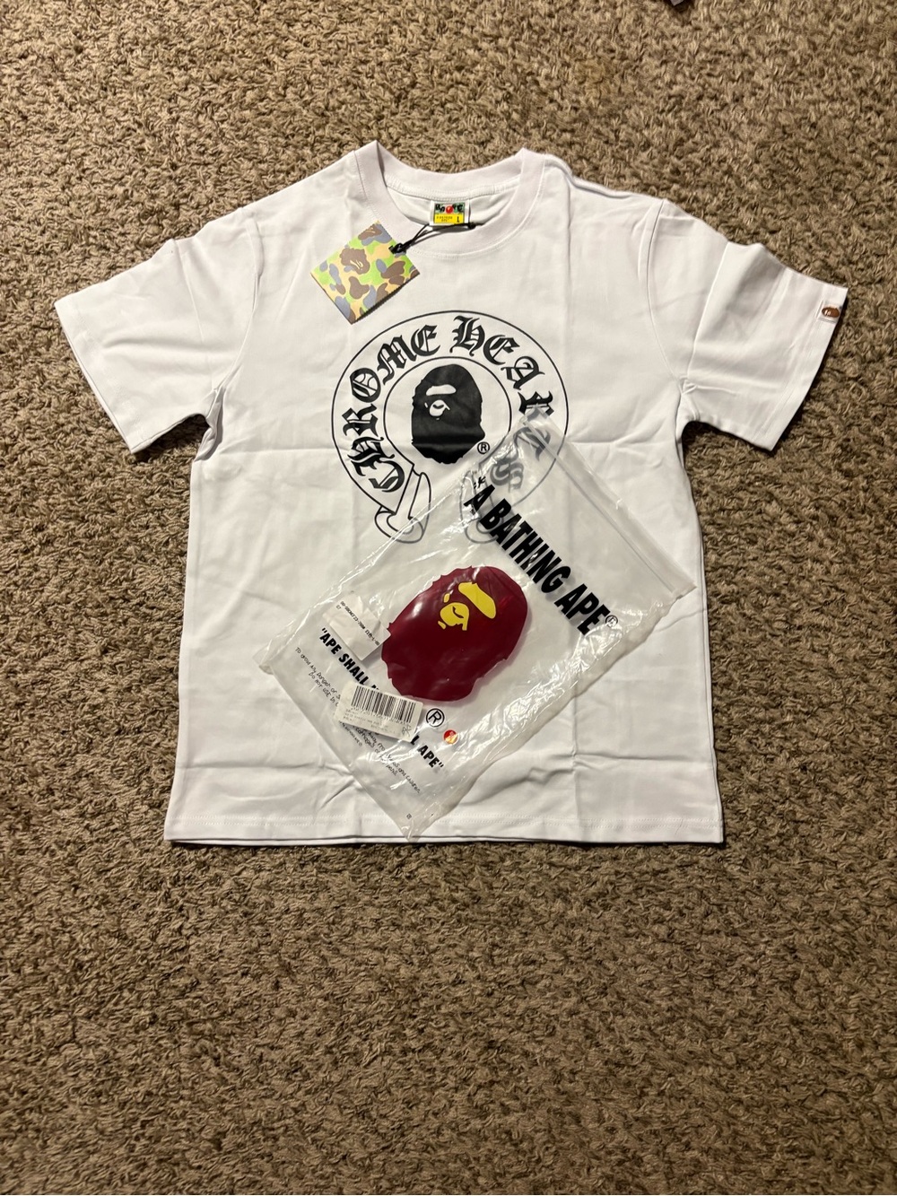 Chrome Hearts x A Bathing Ape White Short Sleeve Kids… - Gem